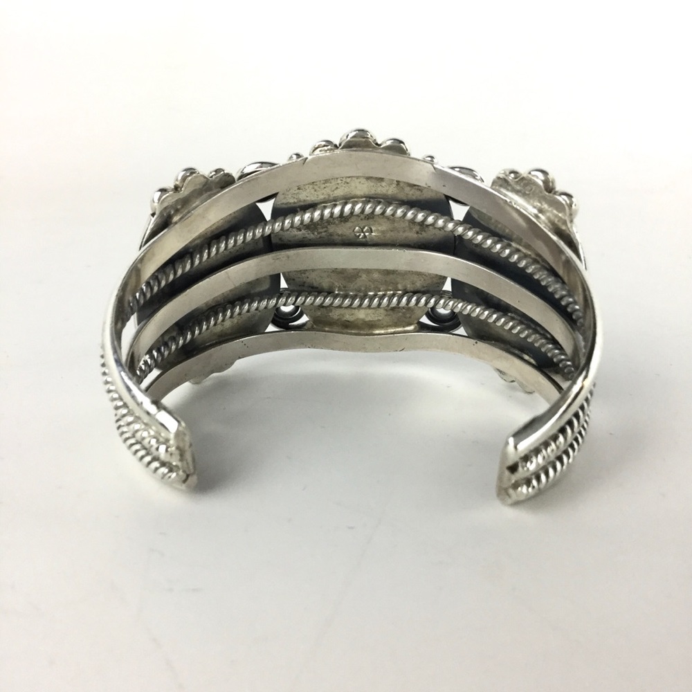 Anna Begay Sterling Silver Navajo Turquoise Cuff - Picture 3 of 7